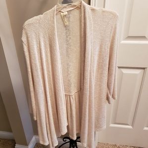 Linen blend draped cardigan